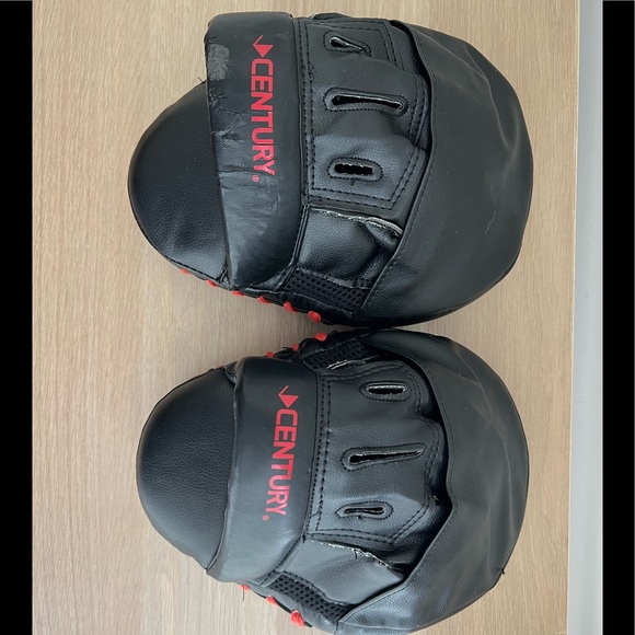 {Century} Neoprene Boxing Bag Gloves w/ Training Mitts - Picture 8 of 12